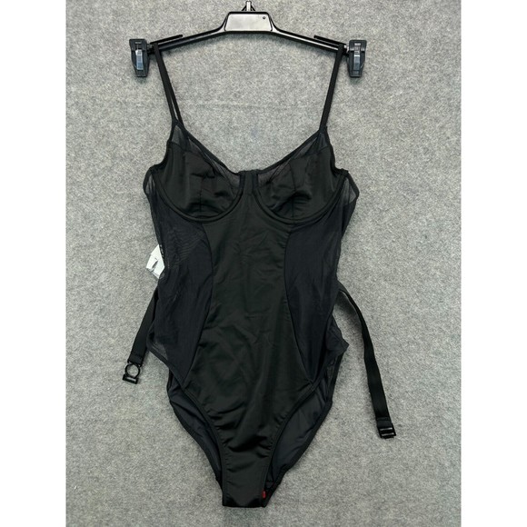 NWT Solid & Striped The Spencer Mesh Cutout 1 Piece Swimsuit Womens Medium Black - Picture 2 of 11